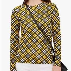 Michael Kors plaid long sleeve shirt top NWT